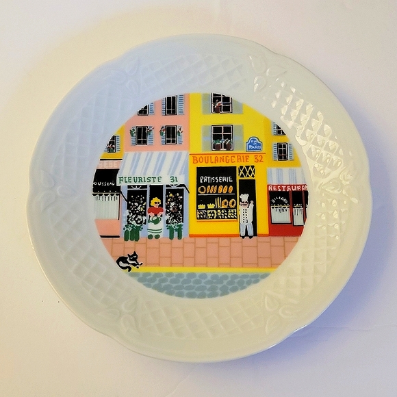 PHILIPPE DESHOULIERES Porcelaine De Limoges Plate Cafe Restaurant Set of 4 of 6 - Picture 4 of 8